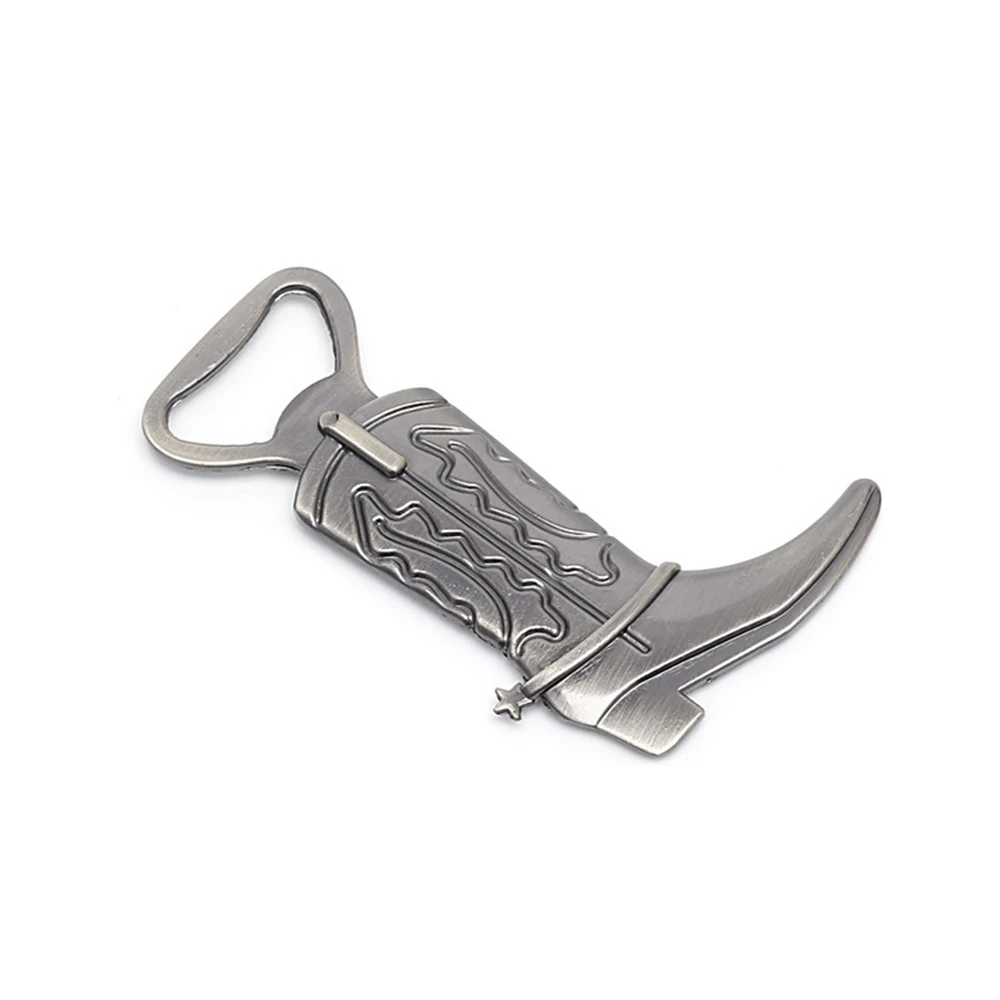 1 pc Novelty Design Silver Color Bottle Opener Cowboy Boot Shape Bottle