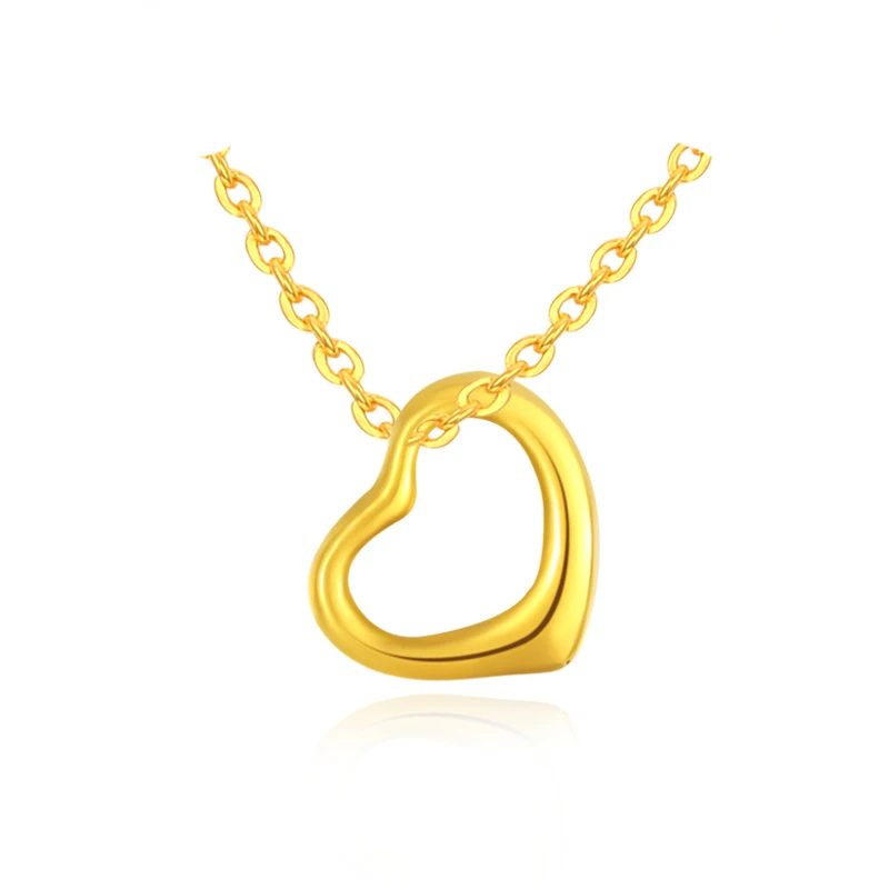 Pure 24K Yellow Gold Pendant Women 999 Gold 3D Heart Pendant 0.66g-in Pendants from Jewelry ...