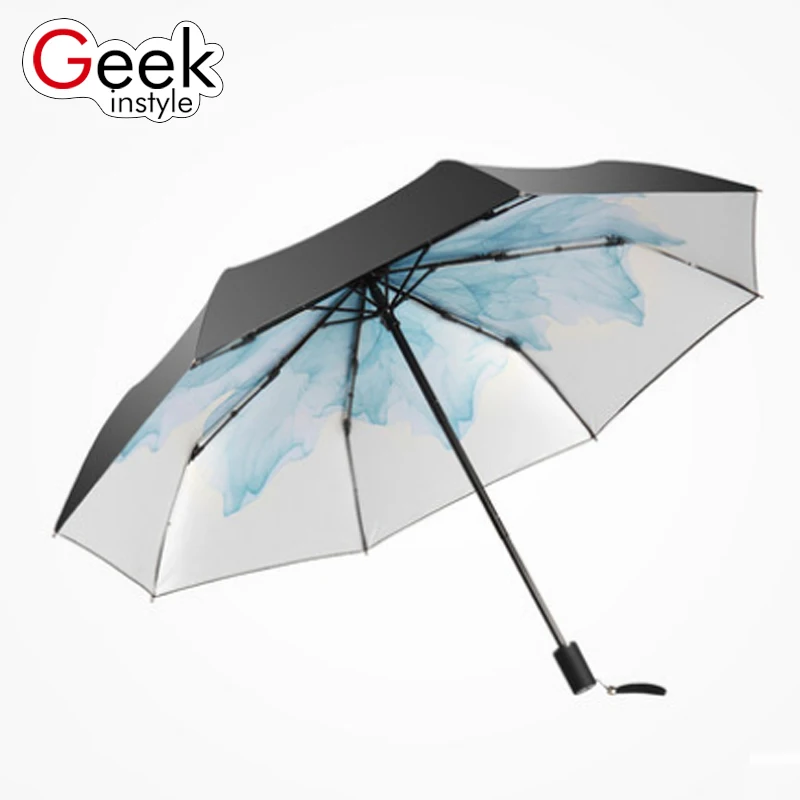 

Geekinstyle Fashion Folding Umbrella Sunny Rain Women Gift Men Pocket Parasol Girls Anti-UV Waterproof Portable Travel Umbrella