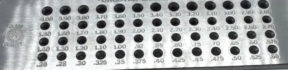 0,26-4,0 мм круглая проволочная пластина Goldsmith Drawplate 52 отверстия ювелирный проволочный инструмент - Цвет: 0.26-4