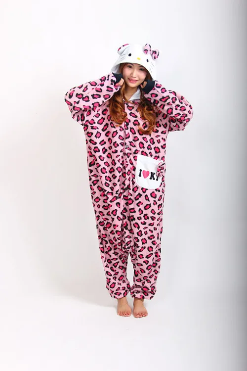 Мультяшные животные для взрослых Leapord Cat Onesie женские пижамы костюмы для косплея Пижама