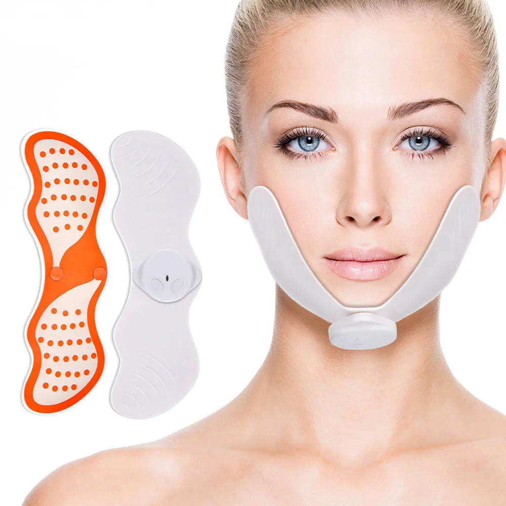 Women Facial Lifting Device EMS Muscle Stimulator V Shape Electric Face Massager Slimming Gel Pads Wireless Muscle Stimulation