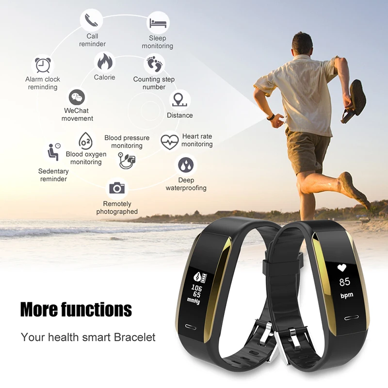 

GEJIAN V07 Smart Bracelet Smart Bracelet Heart Blood Pressure Monitor Frequency Smartband Smart Fitness Tracker For Android IOS