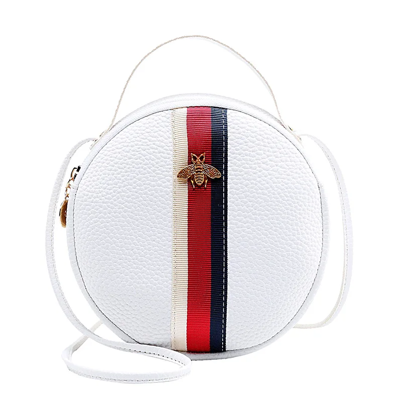 Us 7 5 37 Off Handbags Shoulder Bag Crossbody Bags For Women Mini Purses White Striped Bee Metal Cute Small Purse Handbag In From