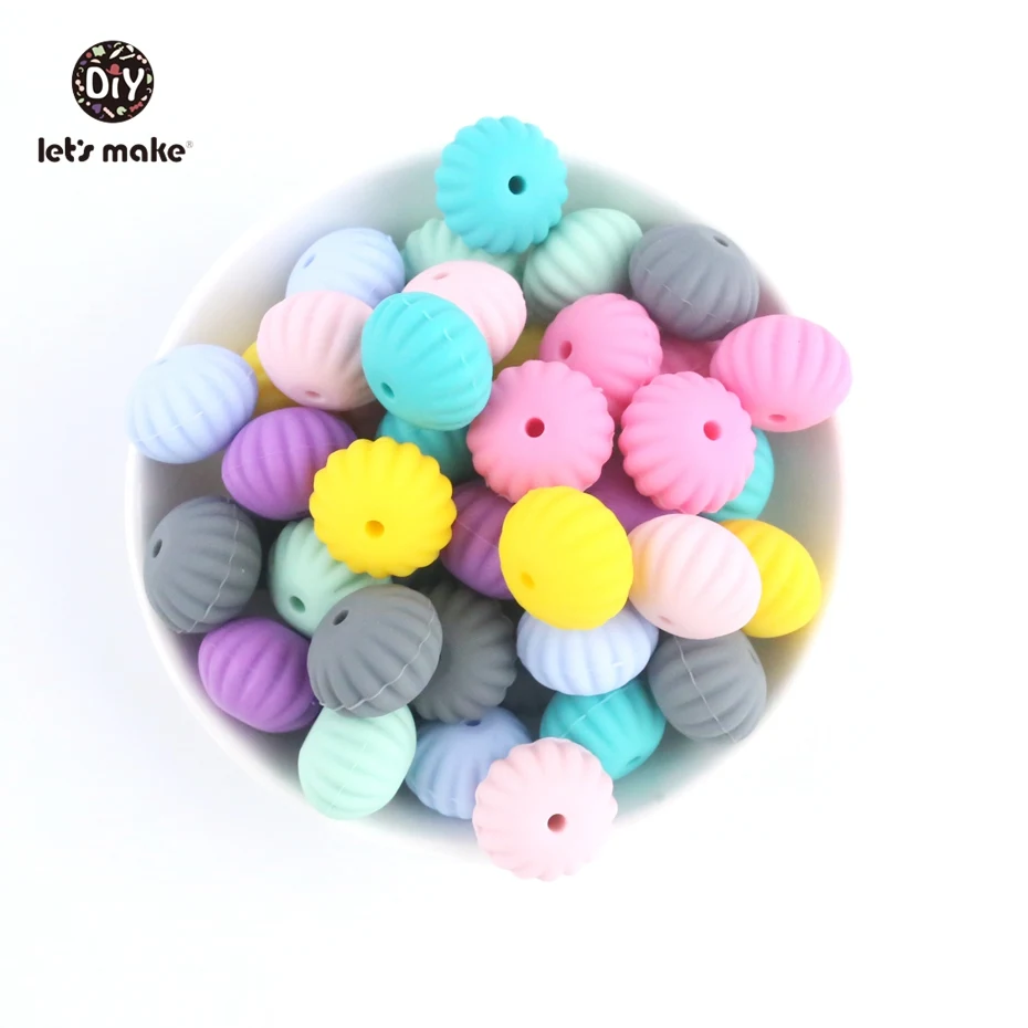 Let's Make 20pc Shell Silicone Beads Food Grade Chewable Teething Beads