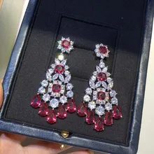 Дизайнерские Модные ювелирные изделия из меди 3а кубического циркония вечерние серьги