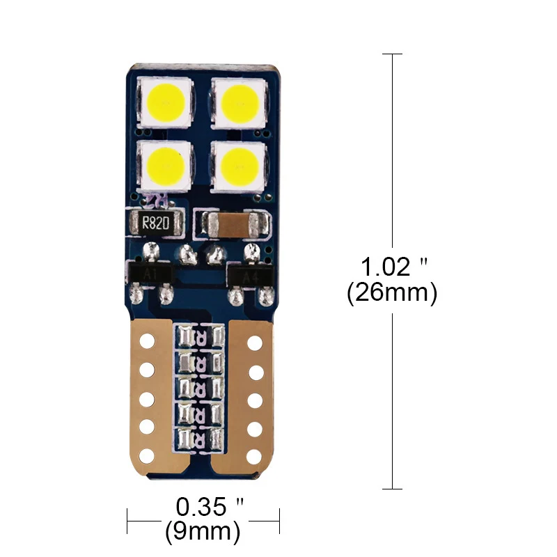 10 шт T10 Шина CAN светодиод 8SMD 3030 светодиодный W5W 194 Клин Сторона лампы для автомобилей номерных знаков инструмент освещение багажника