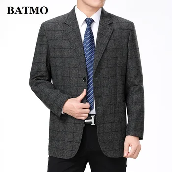 

Batmo 2019 new arrival high quality smart casual plaid blazer men,men's casual suits,men's jackets plus-size 52