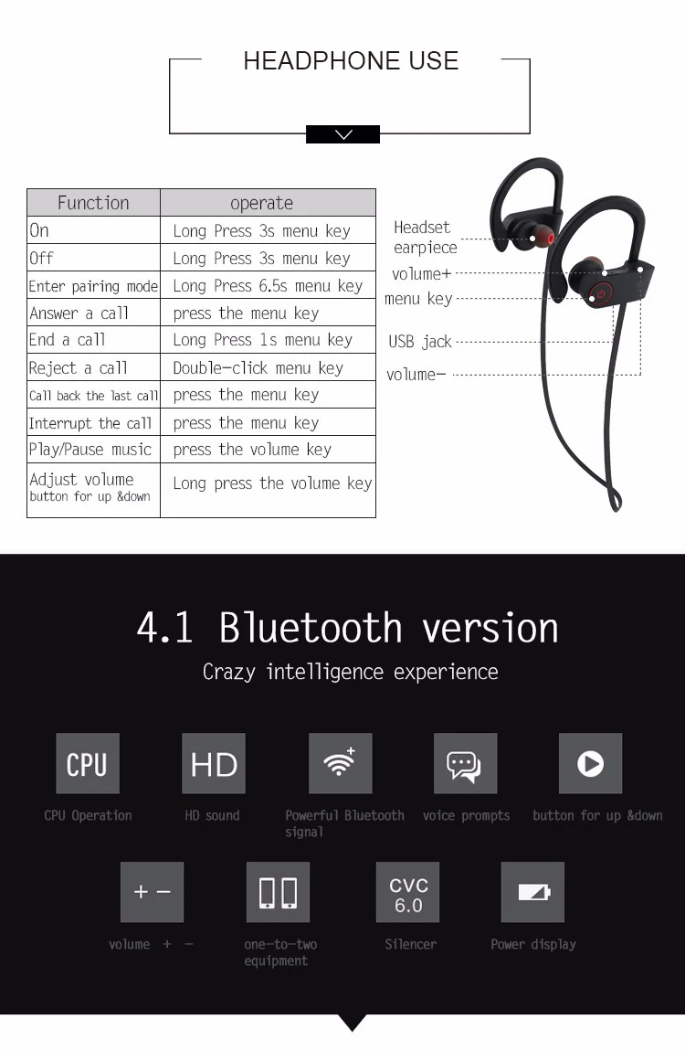 Bluetooth наушники стерео Фитнес Бег Спортивные Беспроводные наушники для iPhone X 8 7 6 Plus samsung S9 S8 S7 гарнитура микрофон