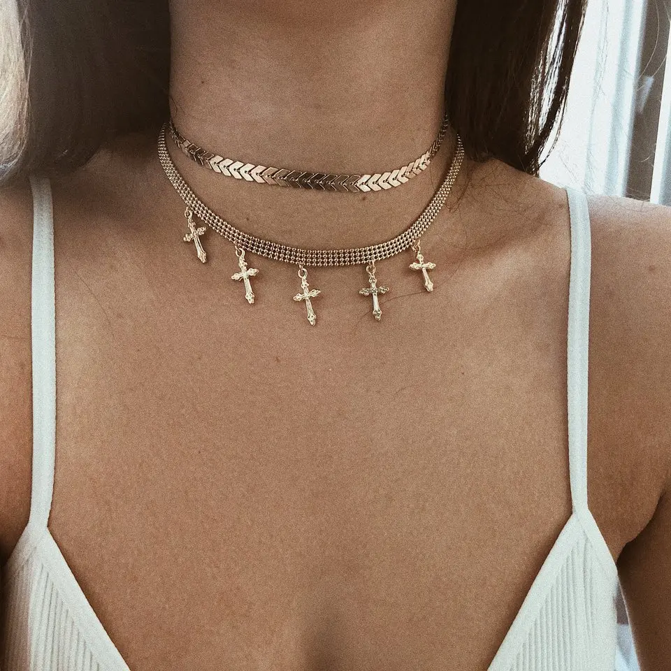 NEW 2018 Simple Trendy Gold Color Arrow Leaf Choker Necklace For Women/Girl/Lady