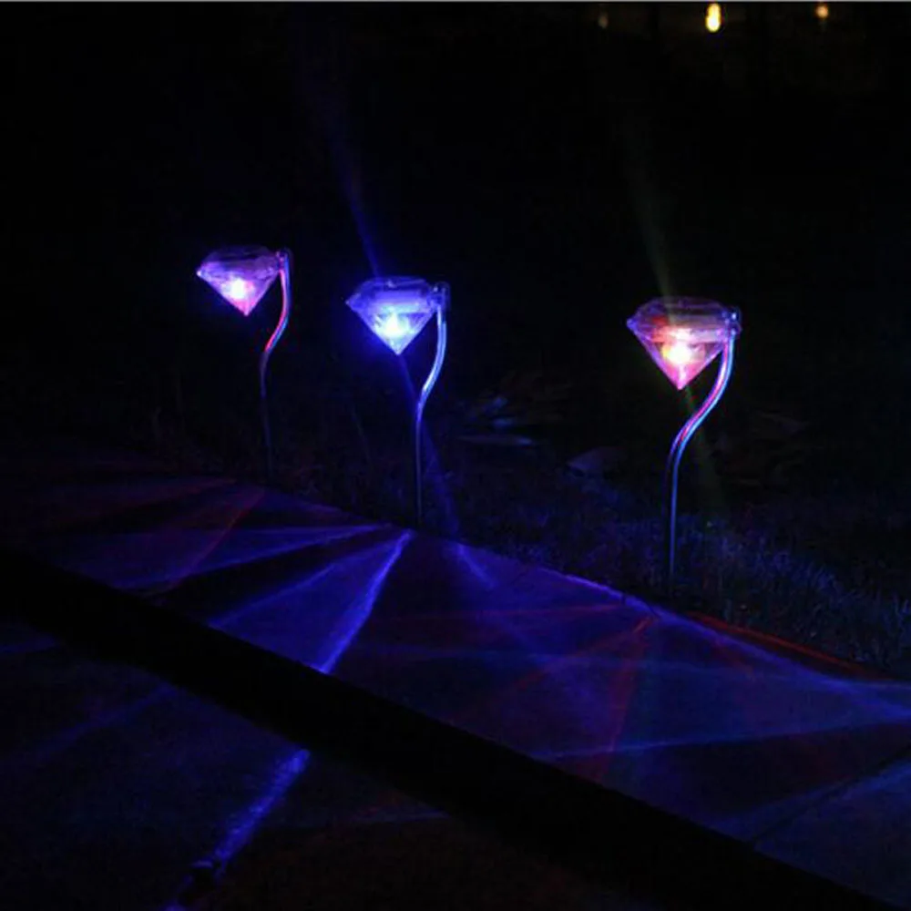 4 Pcs/Lot Solar Diamond LED Spot Lights Stainless Steel Garden Path Lawn Landscape Lamps Led Light|Газонные лампы| |