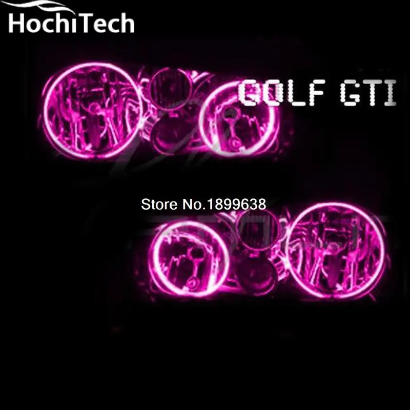 4pcs Super bright 7 color RGB LED Angel Eyes Kit with a remote control car styling for Volkswagen golf 4 GT 1998-2004