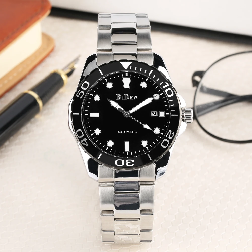 

Business Automatic-self-winding Mechanical Watches for Men Calendar Function Mechanical Watch for Male Stainless Steel Watches