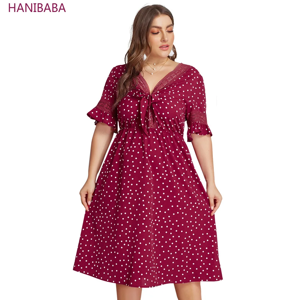 

Burgundy Boho Dress 2019 Women Short-sleeved Ruffled Bandage Lace Dress Stretch White Wave Point Plus Casual Robe Femme Vestidos