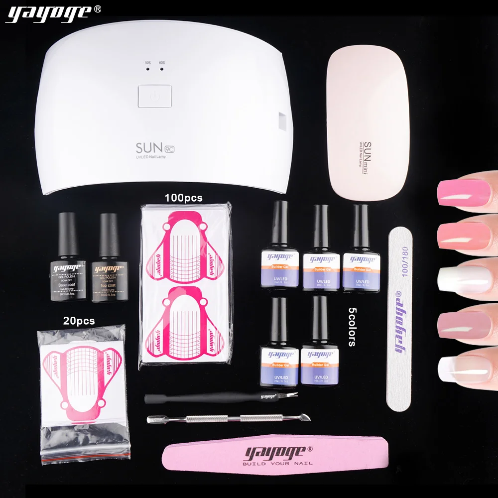 

Yayoge 10ml Acrylic Poly Builder Gel Varnish Set Quick Building Extension Nail UV Gel Polish Camouflage Nail Art