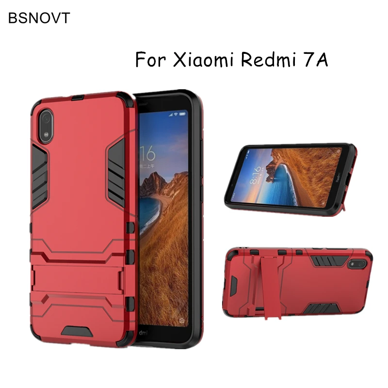 BSNOVT чехол для телефона Xiaomi Redmi 7A мягкий силиконовый + пластиковый с подставкой Funda