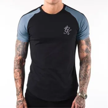 

New printing outdoor Running T-shirt Men Cotton Short Sleeves Comfortable Male T-shirt Men Tops Gym Tees