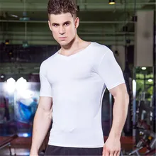 Спортивная рубашка с v-образным вырезом Спортивная футболка Для мужчин Rashgard Баскетбол Бег футболка Фитнес футбол Бодибилдинг сжатия рубашка