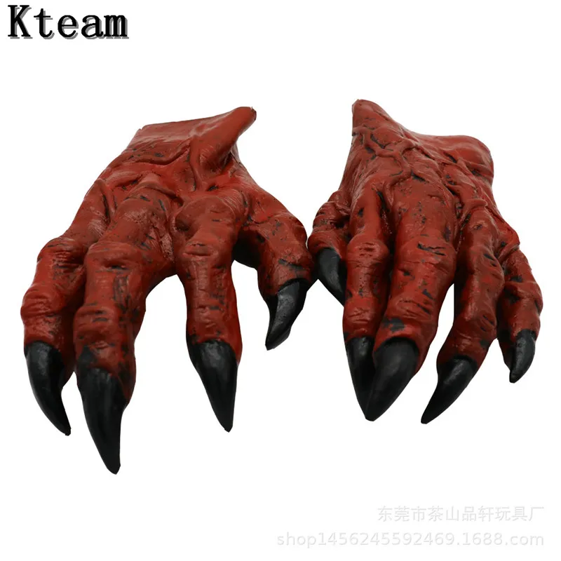 

New 1 Pair Halloween Cosplay terror Horror animal wolf glove entire masquerade party Ghost scary Gloves fancy dress toys