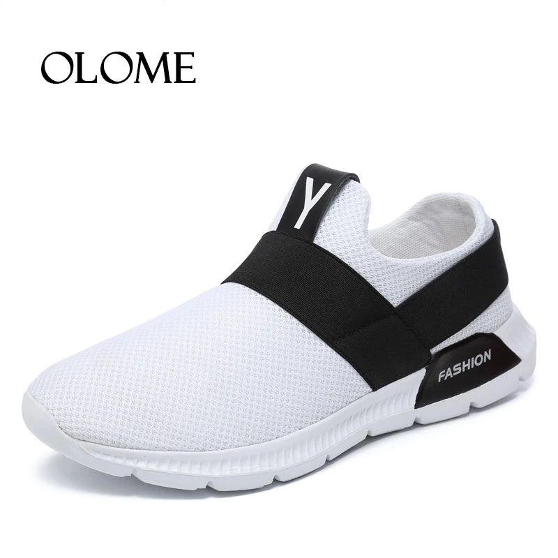 Новые модные весенне-летние Mesh Slip-On Кроссовки для взрослых мужские теннисные