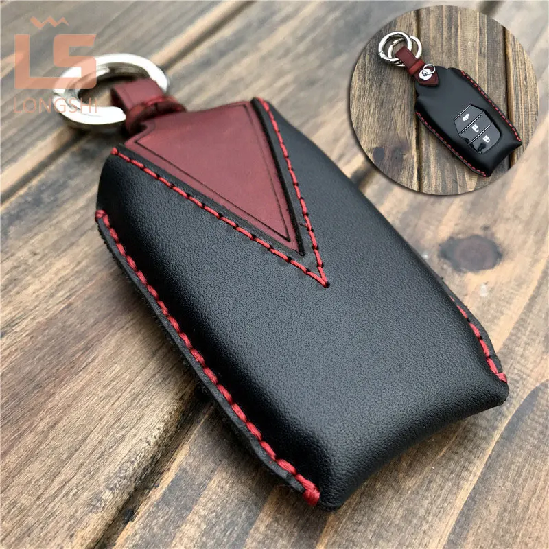 

Top Genunie Leather Car Key Case Cover Key Holder Key Wallet for Toyota Corolla Camry Levin HIGHLANDER RAV4,Key Case for Car