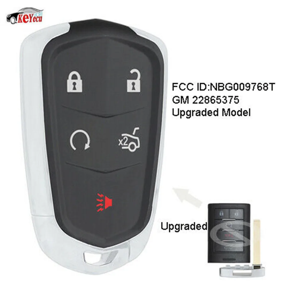 

KEYECU Upgraded Smart Proximity Remote Car Key Fob for Cadillac SRX ATS XTS - NBG009768T