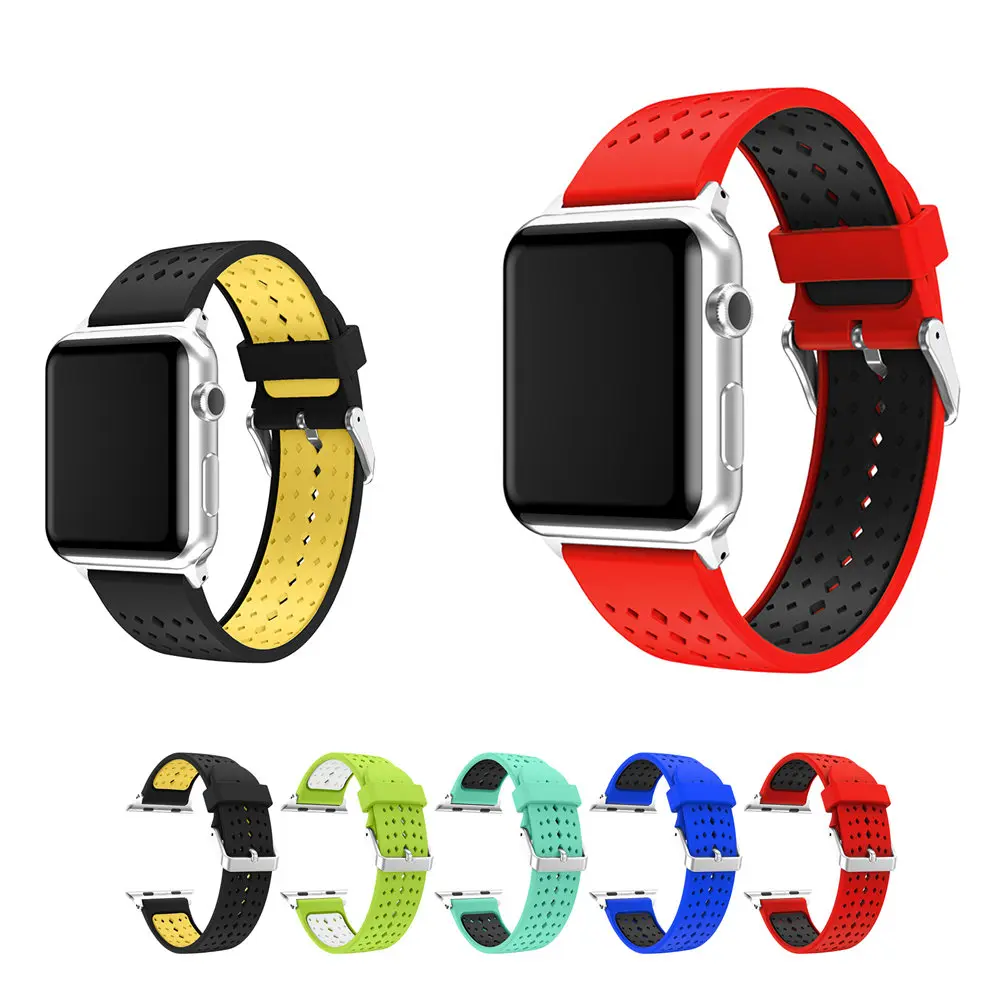 

Diamond silicone strap for apple watch band 42mm/38mm iwatch 3/2/1 series band bracelet belt rubber watchband+metal buckle