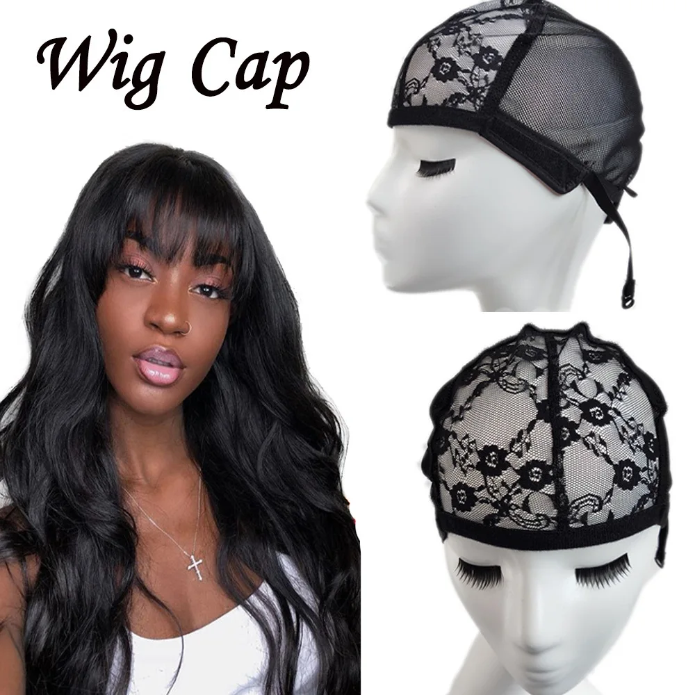 

Elastic Wig Cap With Lace Hair Net Wig Accessories Weave Mesh Wig Cap Crochet Wig Free Size Adjustable Wig Makeup Balck Color