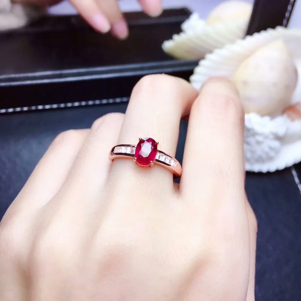 [MeiBaPJ натуральный сжигательный голубь крови рубиновый драгоценный камень модное простое кольцо для женщин Настоящее 925 пробы Серебряное хорошее ювелирное изделие
