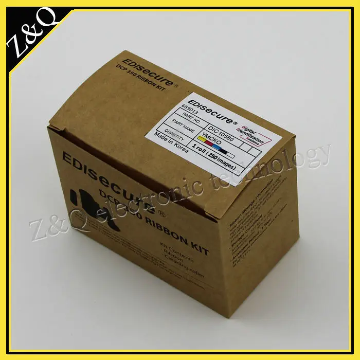 original EDIsecure DIC10580 color ribbon for use with the EDI DCP350 printer 250 prints