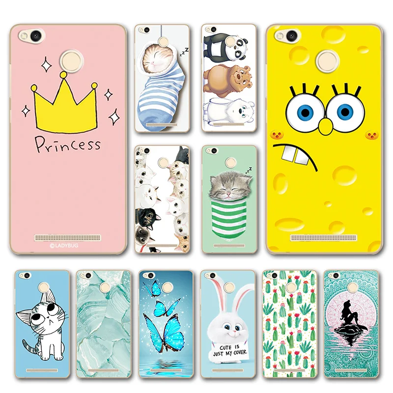 

Phone Bags For Redmi 3S 3 S Pro Case Cover Various Animal Cat Dark Silicone Case Coque For Xiaomi Redmi 3 Pro Covers Redmi 3S 5"
