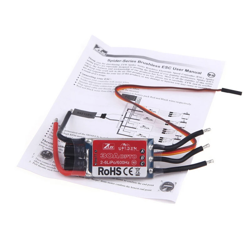 ZTW Spider Series 3 6S 12A 20A 30A 40A 50A 60A OPTO ESC SimonK для радиоуправляемого многовинтового