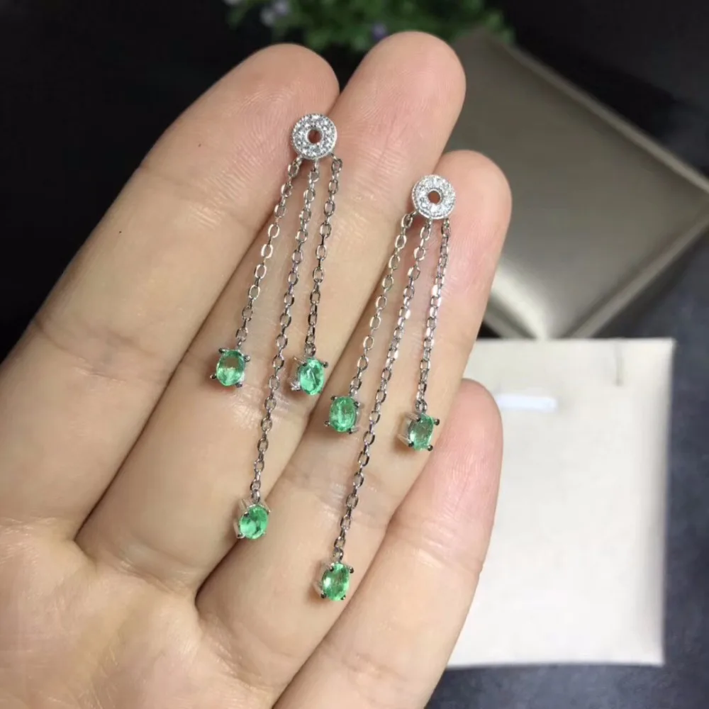 Серьги из натурального изумруда серьги колумбийских изумрудов профессиональный