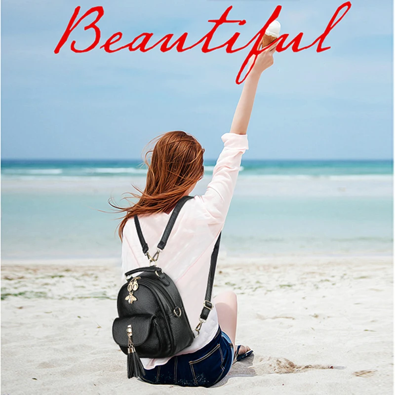 

High Quality Backpacks for Teenage Girls Female Rainproof School Bag Bagpack Mochila Escolar Little Bee Red Black Women Backpack