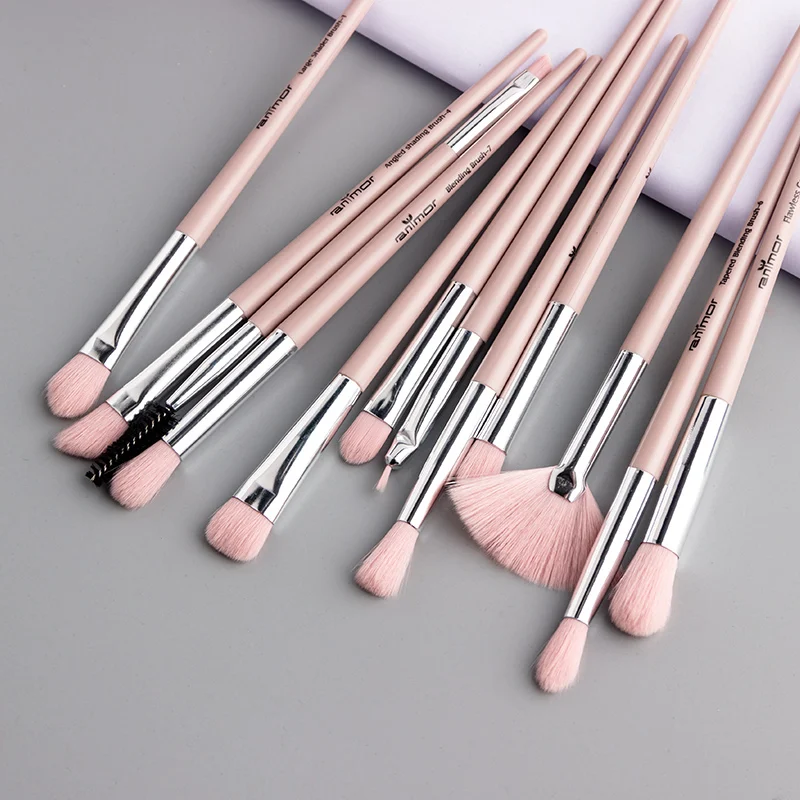 

Anmor 12PCS Makeup Brushes Set Eyebrow Eyeshadow Cleaner Blending Soft Make Up Brush Eyeliner Cosmetic Tool Pinceaux Maquillage