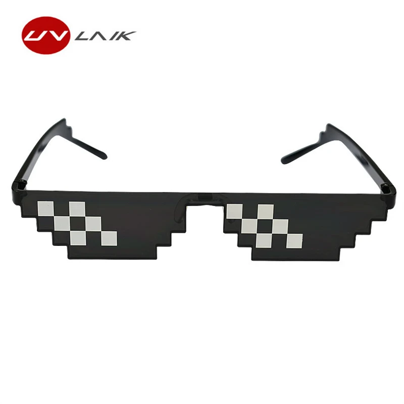 UVLAIK очки 8 bits Thug Life, женские и мужские солнцезащитные очки, популярные по всему миру, вечерние, забавные очки - Цвет линз: C2
