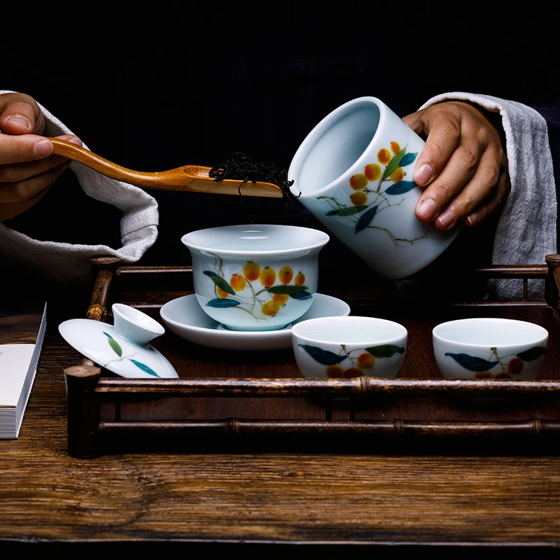 Винтажная Хрустальная глазурь ручная роспись чайных банок Caddies Jingdezhen