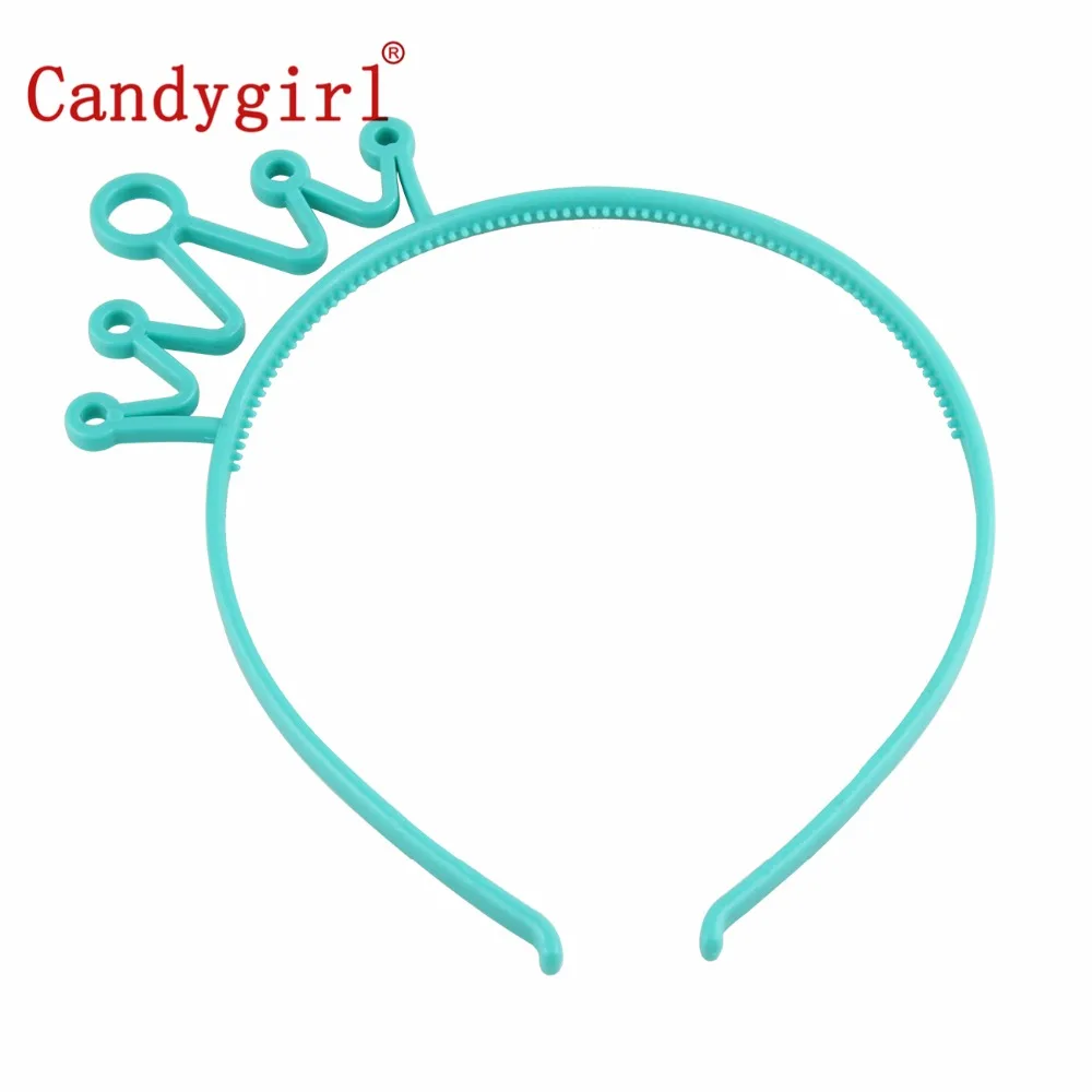 1 шт Candygirl пластиковые обручи голова в короне для маленьких девочек Дети женские обручи для волос кольца аксессуары, лента для волос Boho эластичный головной убор