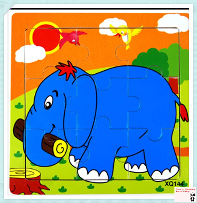 (9 Parts) Elephant Wooden Jigsaw Puzzle For Children
