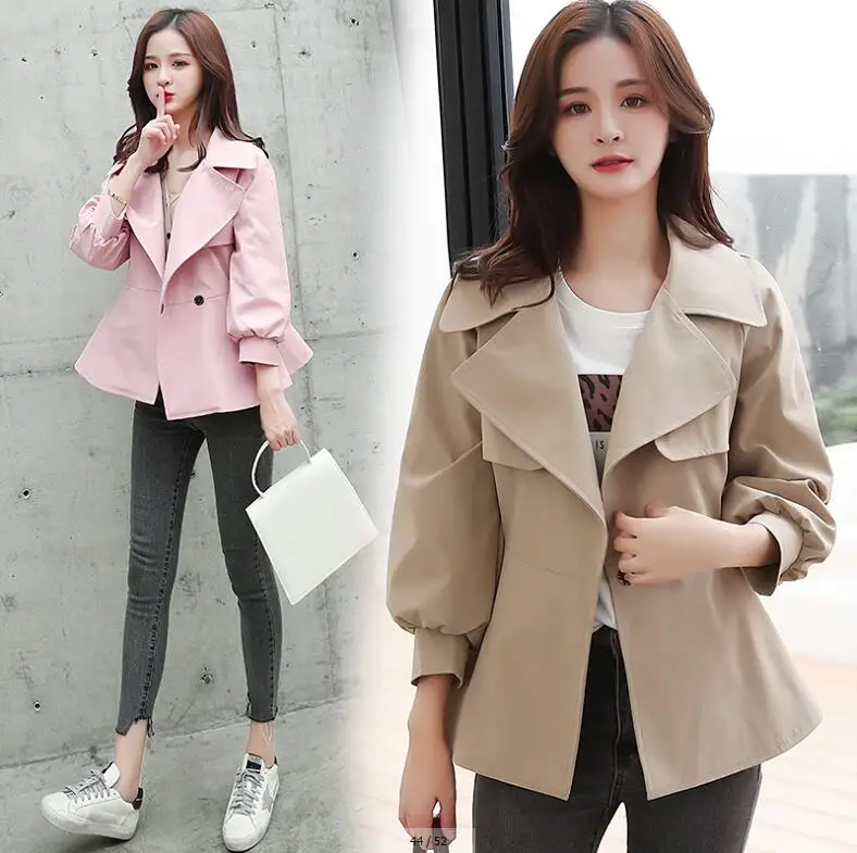 

2019 new spring autumn women coat woman windbreaker women short coat waist popular spring coat