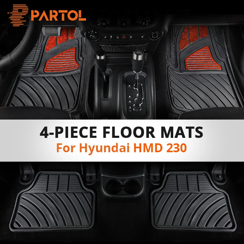 Partol 4Pcs/Set Car Floor Mats Anti Slip Durable Auto Floor Mats