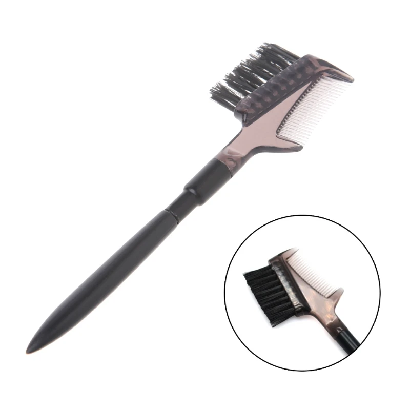 1PC Eyebrow Eyelash Dual Comb Extension Brush Metal Comb Beauty Steel