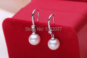 

Natraul 7.5-8mm AAAA top rating pearl earrings Tibetan silver dangle(3color can choose)