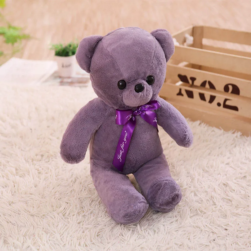 40 см милые Объятия Медведь чучело Плюшевые игрушки куклы, плюшевый медведь, куклы, мальчик и девочка игрушки, подарок на день рождения, рождественские подарки - Цвет: Фиолетовый