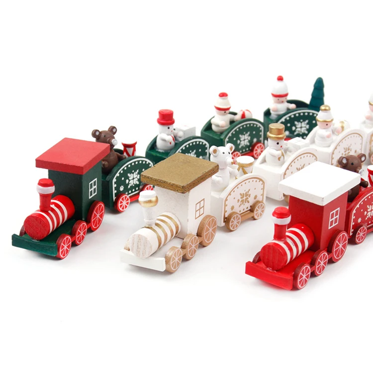 FENGRISE Wooden Christmas Train Ornaments Christmas Decorations For Home Christmas Gift Navidad Noel Xmas New Year Decor