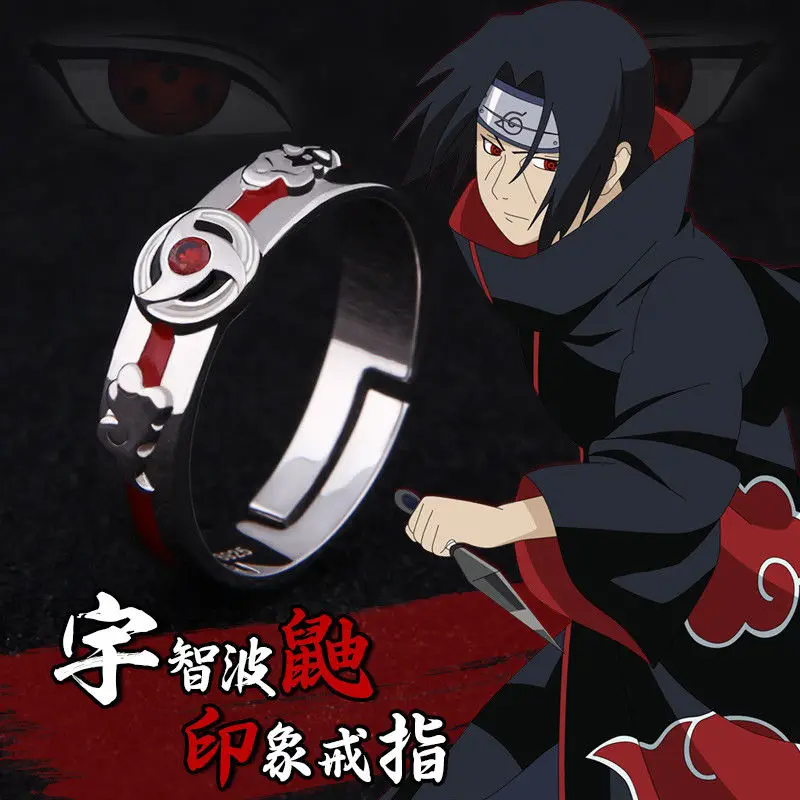 Us 265 5 Offanime Naruto Uchiha Itachi Sharingan Cincin Kaleidoskop Ditulis Putaran Mata 925 Sterling Silver Cincin Cosplay Hadiah On Aliexpress