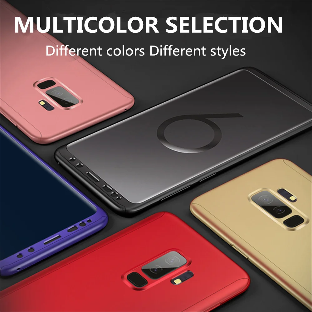 360 Degree Protection Ultra-thin Phone Case For Samsung Galaxy S6 Full Coverage Hard Shell S5 S7 with Tempered Glass |