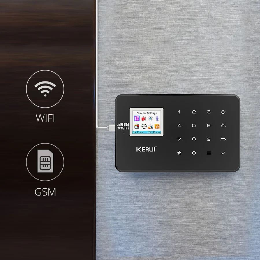 KERUI W18 Домашняя безопасность WIFI GSM система охранной сигнализации приложение