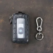 Съемная поясная сумка, автомобильный кошелек для ключей, Двойная Цепочка, держатель для ключей из натуральной кожи, креативный дизайн для мужчин/женщин