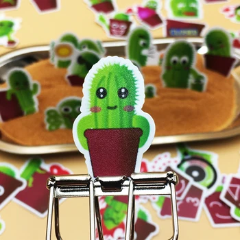 

20/40pcs Cute Cartoon Potted Cactus Succulents Sticker Notebook Skateboard Suitcase Bike Helmet DIY Waterproof Sticker